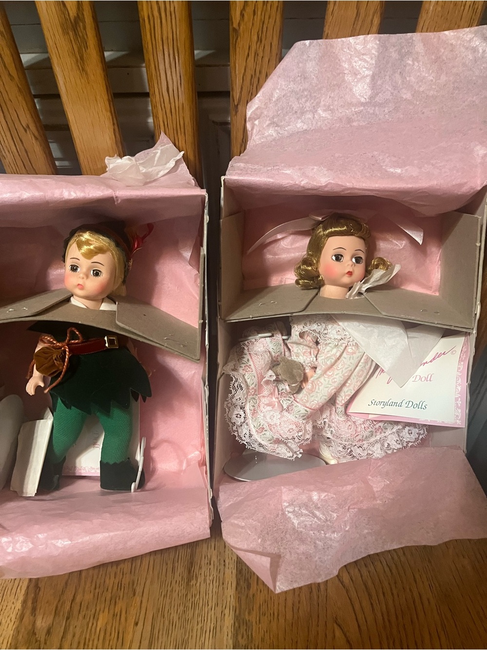 Vintage Pair Peter Pan and Wendy Madame Alexander set. New in the boxes.